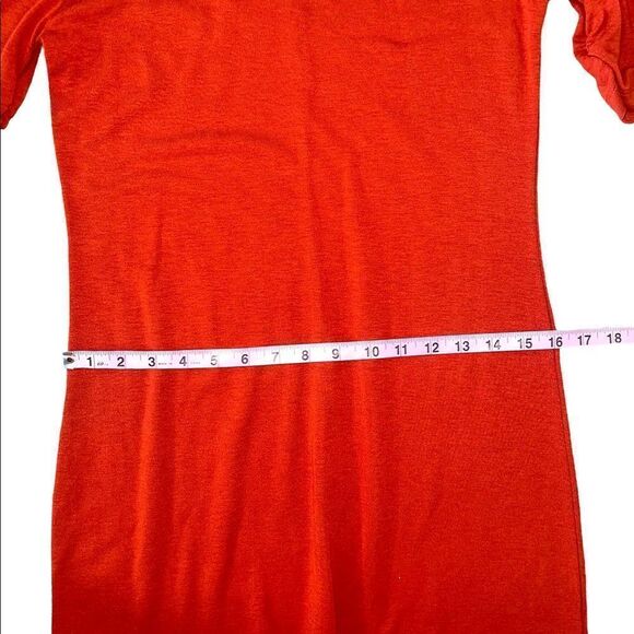 Banana Republic Ruched Sleeve Shift Dress in Burnt Tangerine Medium NWT - Picture 10 of 12